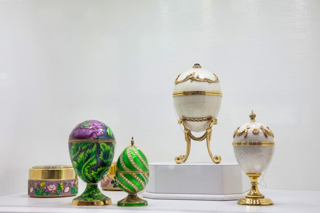 Russian jewelry souvenir easter eggs copy of Faberge