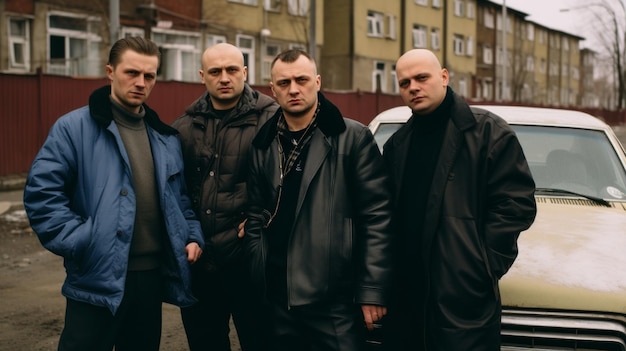 Photo russian mafia in the 90s crime bosses reket bandits in russia bratki