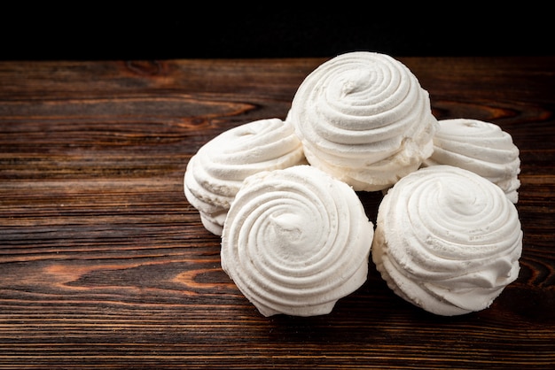 Russian marshmallow on dark wooden table