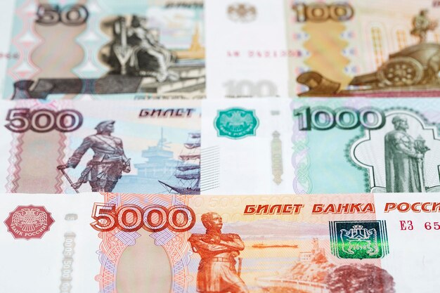 Photo russian money a business background