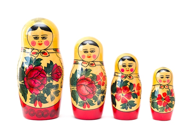 Photo russian nesting dolls, matryoshkas