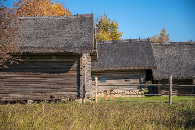 Russian old village in autumn