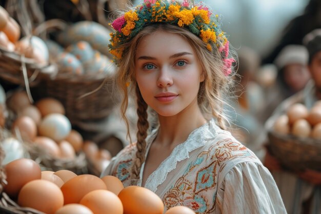 russian orthodox easter celebration concept