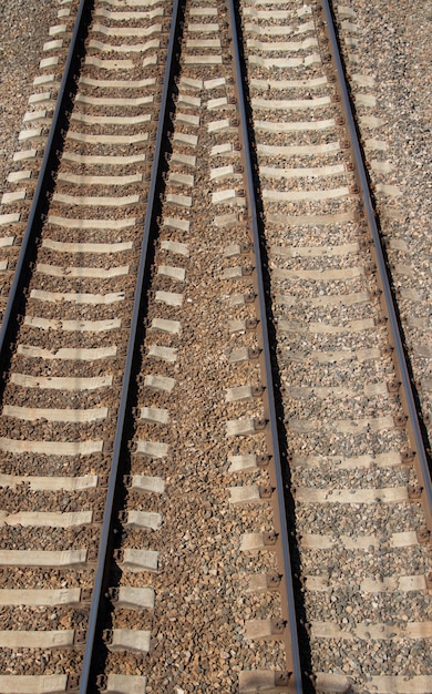 写真 ロシアの鉄道夏の鉄道レールと枕木