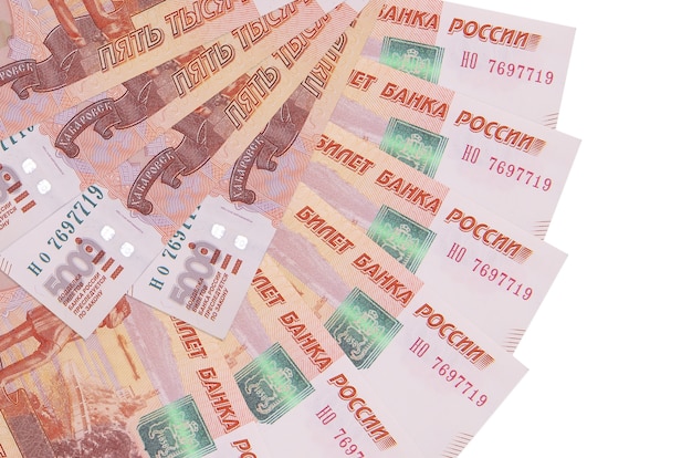 Russian rubles bills lies isolated