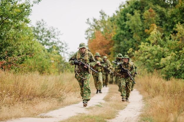 Russian special squad engaged in the exploration of the area