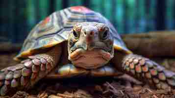 Photo russian tortoise close up agrionemys horsfieldii