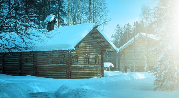 Russian Traditional wooden peasant house