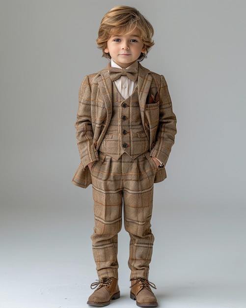 Photo an russian young boy in a flat white background