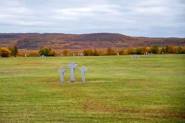 Russiangerman memorial cemetery settlement of pechenga murmansk region