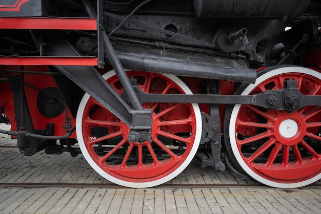 Foto russische zwarte retro trein