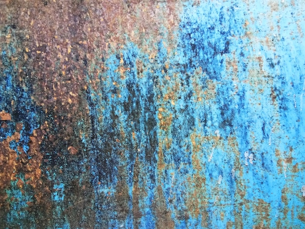 Rust background on blue steel plate for graphic design