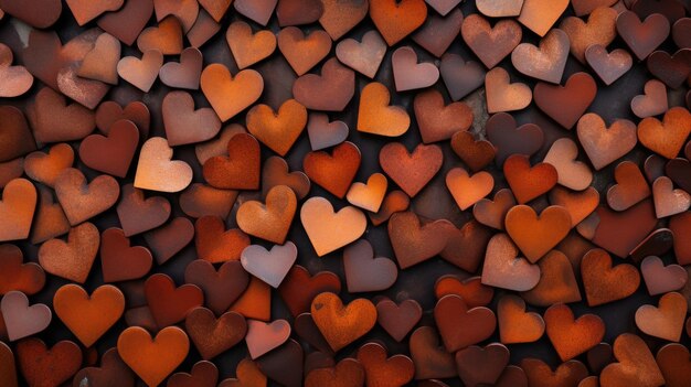 Rust Color Hearts als achtergrond