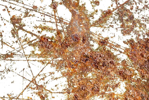 Rust isolated on a white background. texture for the designer. High quality photo