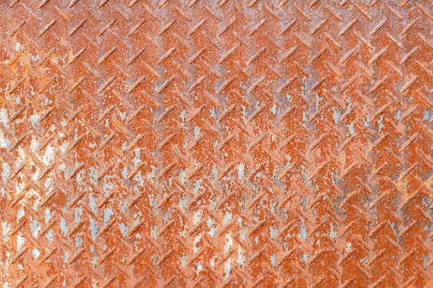 Rusted diamond steel plate background texture