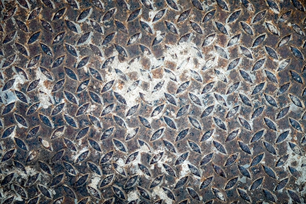 Rusted diamond steel plate background texture