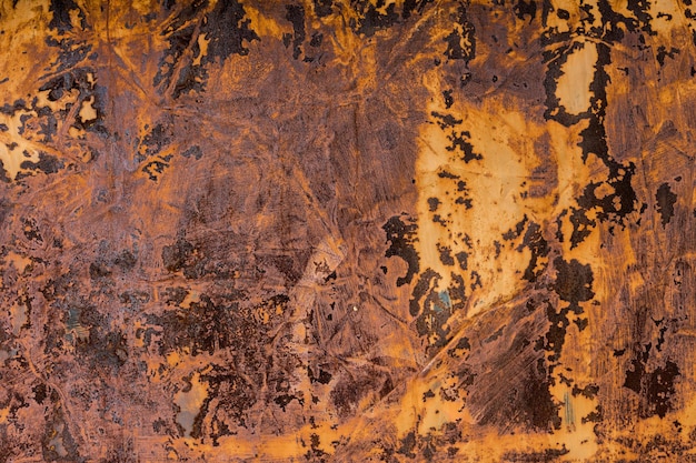 Photo rusted flat solid sheet metal surface background and texture with leftovers of white paint