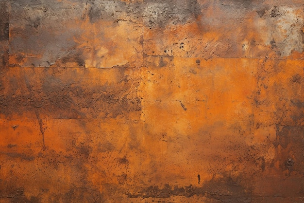 薄片状の質感とオレンジ色のスペクトルを示す錆びた金属表面