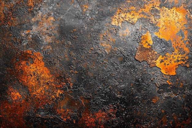 Rusted Metal Surface with Flakes of Orange and Yellow