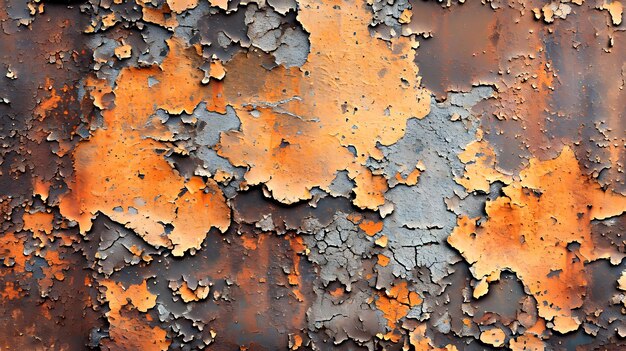 Photo a rusted metal surface with yellow paint