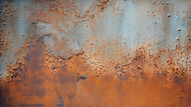 A rusted surface with a blue and gray background