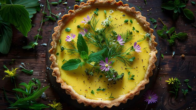 Photo rustic bakery charm lemon curd tartlette with butter crust