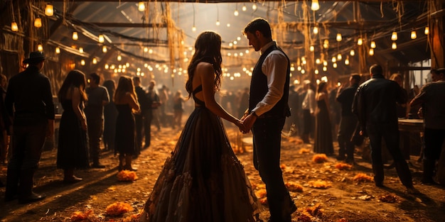 Photo a rustic barn dance with country music background