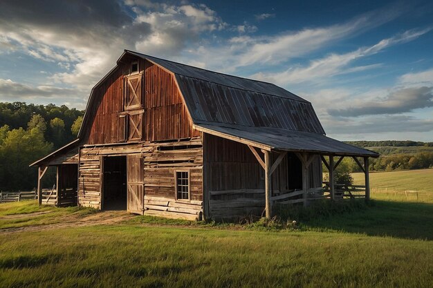 Photo rustic barn on a remote farm