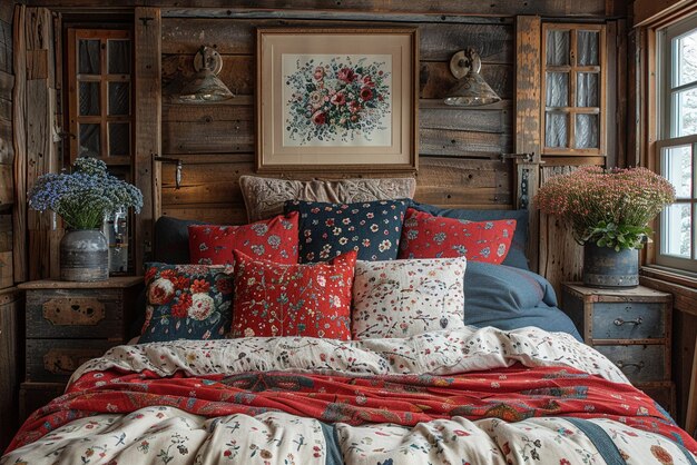 Photo rustic bed and breakfast awaiting guests in the countryside