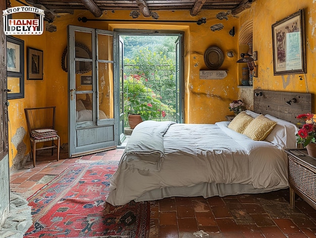 Rustic bed and breakfast awaiting guests in the countryside