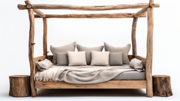 Photo rustic bedframe from reclaimed wood