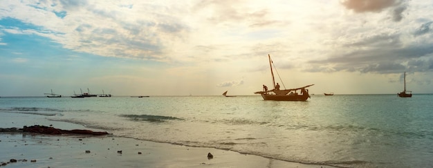 Rustic boats and sailing vessels of villagers