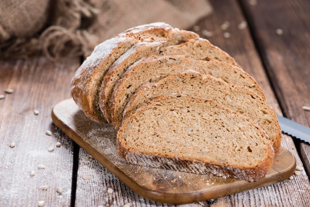 Rustic Bread on wooden background