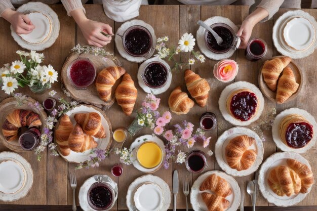 Foto rustic brunch spread