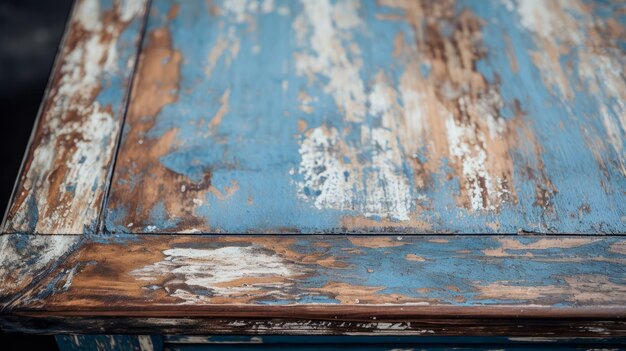 Photo rustic charm closeup of a vintage viscose coffee table