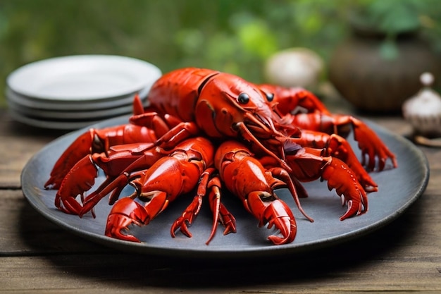 Rustic Crayfish Dinner Rood gekookte kreeft Tafel inrichting