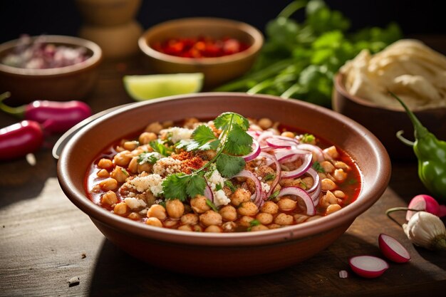 Rustic elegance a bowl of authentic mexican pozole soup