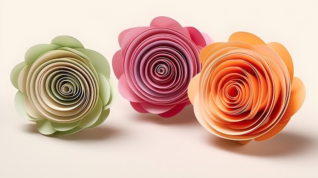 Rustic Elegance A Cascading Bouquet of Textured 3D Paper Quilled Roses