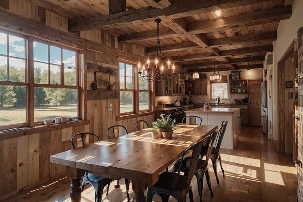 Rustic Farmhouse Dining Room Cozy Elegance and Natural Light