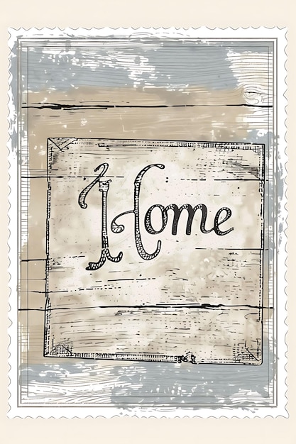 Photo rustic farmhouse postcard with a distressed wood frame ho illustration vintage postcard decorative