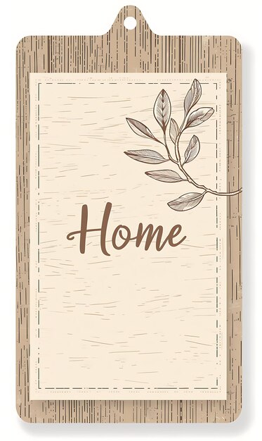 Rustic Farmhouse Postkaart met een houten plank frame Home in illustratie Vintage Postkaart Decoratief