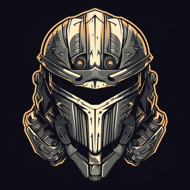 Rustic Futurism Knight Head in Motocross Helmet Graphics Pack