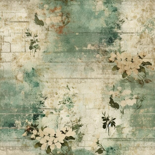 Rustic green Scrapbook Paper