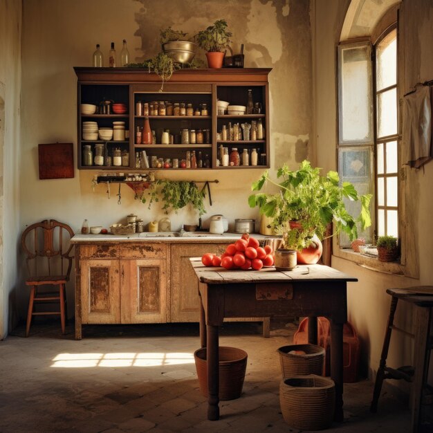 Photo rustic italian kitchen photography