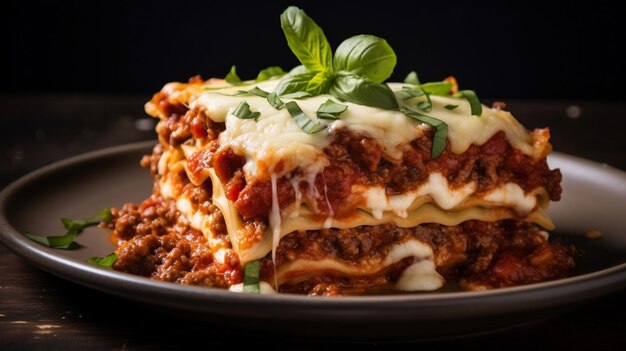 A rustic Italian meat lasagna layered with rich Bolognese sauce and melted cheese