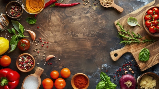 Rustic keuken specerijen kruiden en groenten