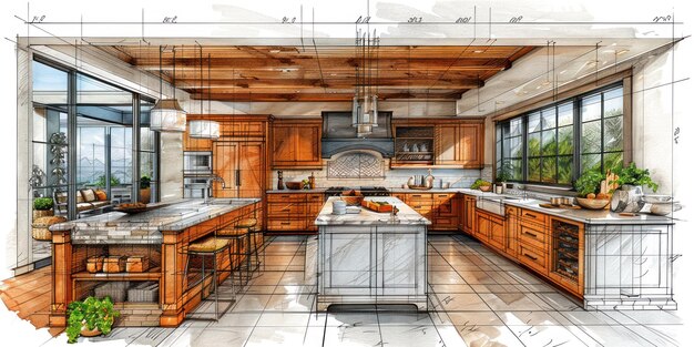 A Rustic Kitchen With Wooden Cabinetry