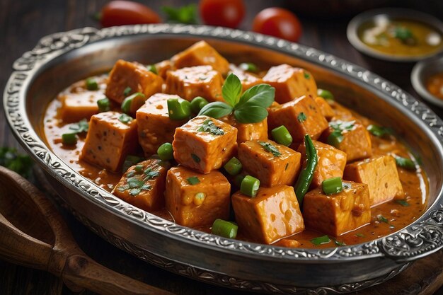 Photo rustic matar paneer platter