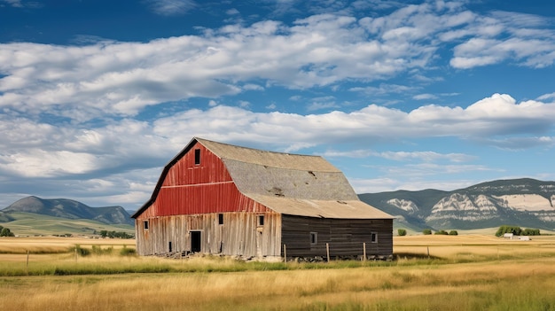 Photo rustic montana barn