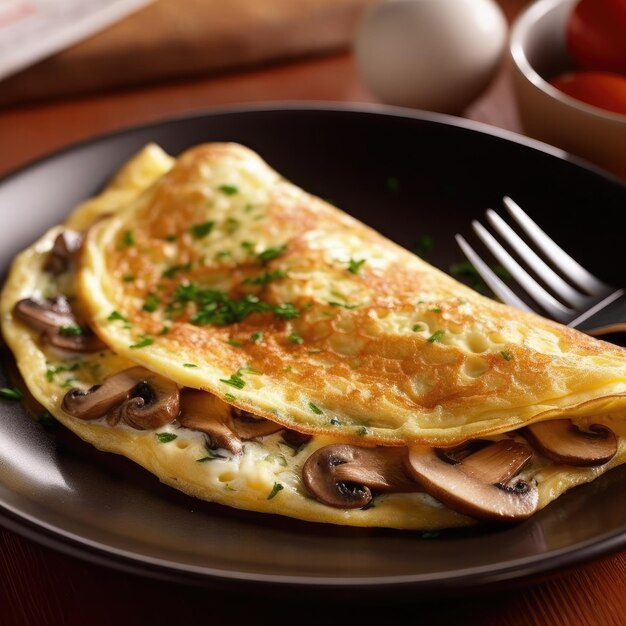 Photo rustic omelette on a plate